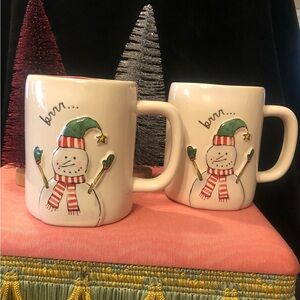 New Rae Dunn Set of Snowman Mugs